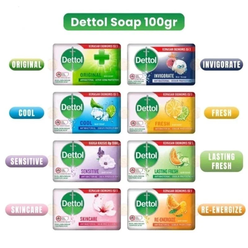 DETTOL ANTIBACTERIAL SOAP 100G, ASSORTED